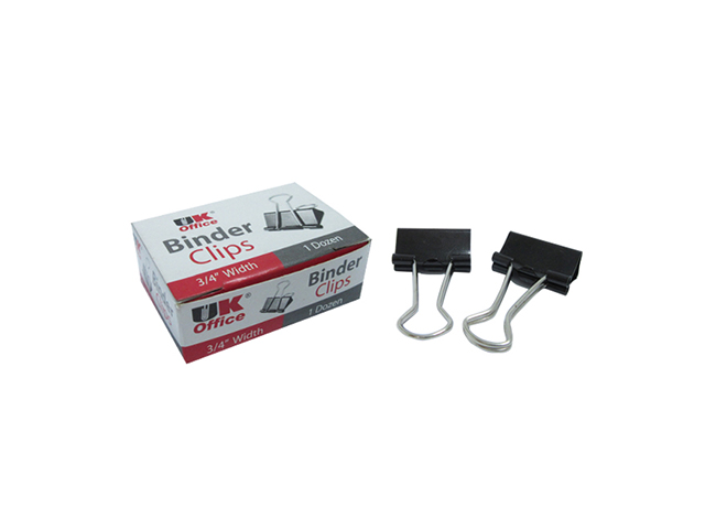 UK Office Binder Clips Black 3/4