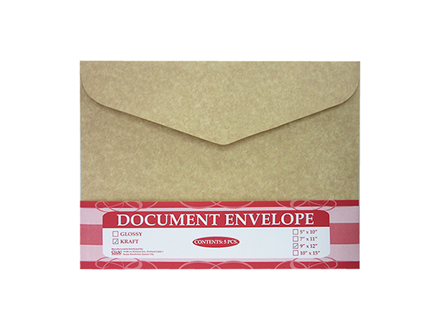 Click Document Envelope 007 Kraft 9x12 5s