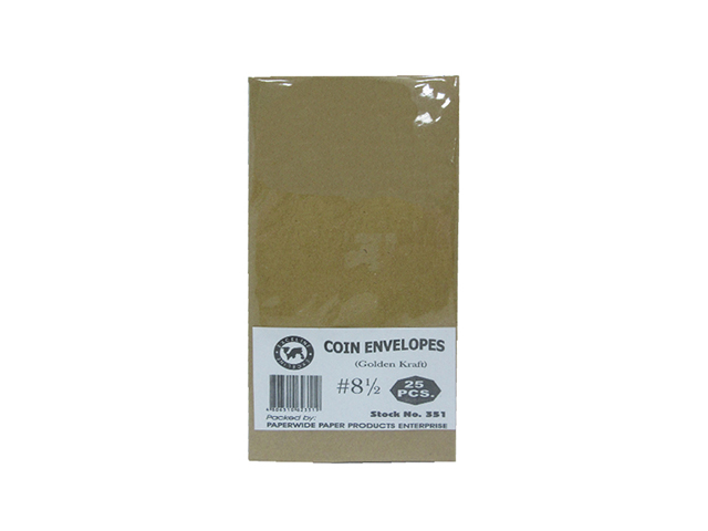 Office Warehouse Coin Envelope #8 1/2 Kraft 4x7.5