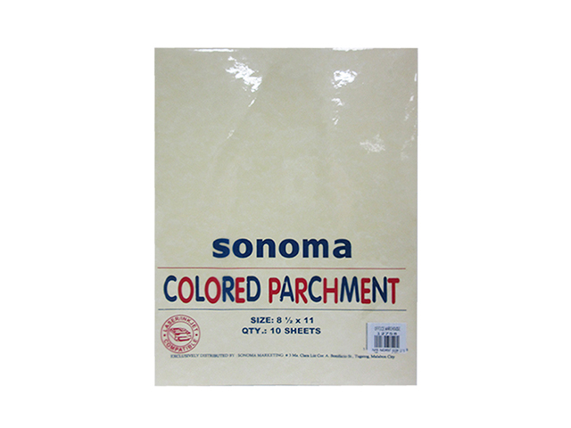 Sonoma Colored Parchment Paper 90gsm Letter 10s Cream