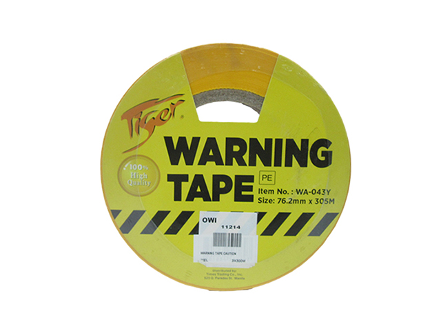 Tiger Warning Tape Caution Yellow 76.2mmx305m | Office Warehouse, Inc.