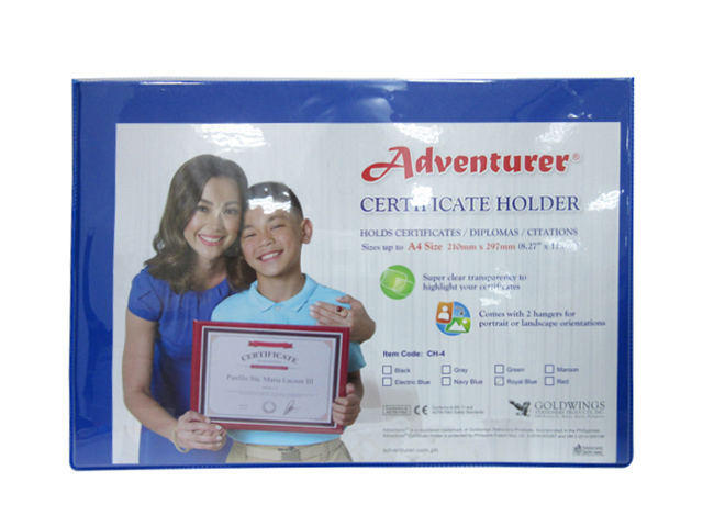 Adventurer Certificate Holder CH4 Assorted A4