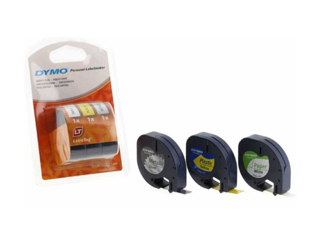Dymo 91240 LetraTag Tape Starter Pack 3s