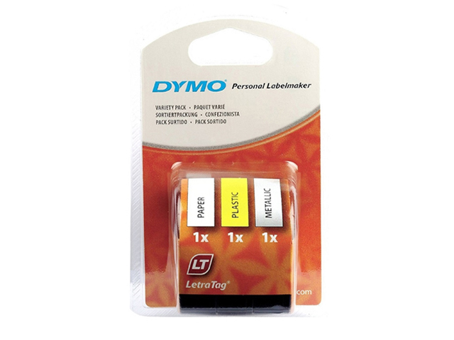 Dymo 91240 LetraTag Tape Starter Pack 3s