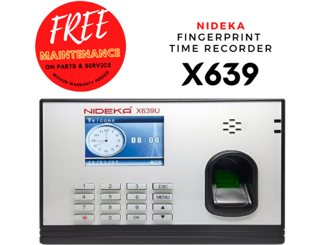 Nideka Bundy Clock X639 Biometrics 