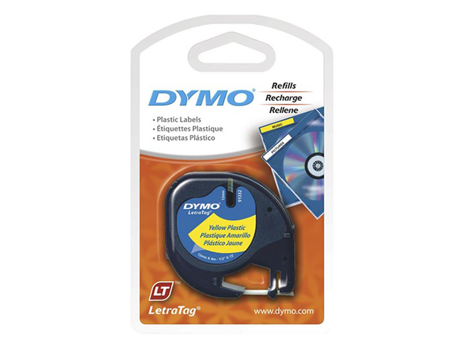 Dymo LetraTag Tape 91202 Plas Yel