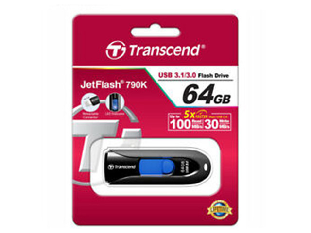Transcend JetFlash 790 USB 3.0 Flash Drive 64GB