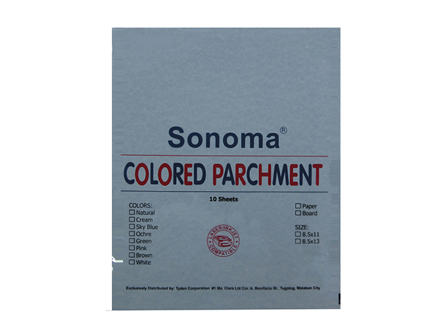 Sonoma Colored Parchment Paper 90gsm Letter 10s S.Blue