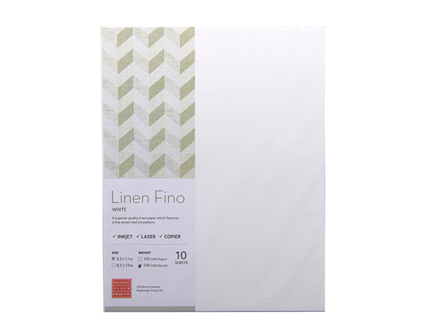 Prestige Linen Fino Specialty Paper #391 White 200gsm LTR 10s