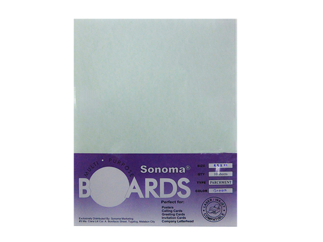 Sonoma Boards Parchment Paper 180gsm Letter 10s Green