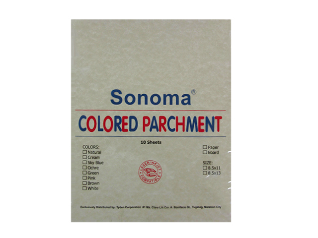 Sonoma Colored Parchment Paper 90gsm Letter 10s Brown
