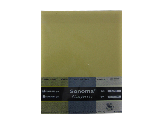 Sonoma Majestic Specialty Paper 120gsm Mystic Yellow Letter 10s