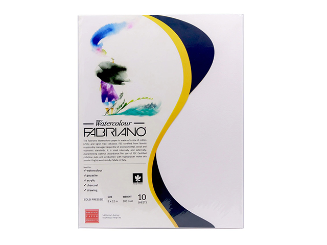 Prestige Fabriano Watercolour Paper 200gsm Ivory 9x12