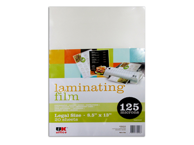 UK Office Laminating Film Legal 12520LF 125 Microns 20s