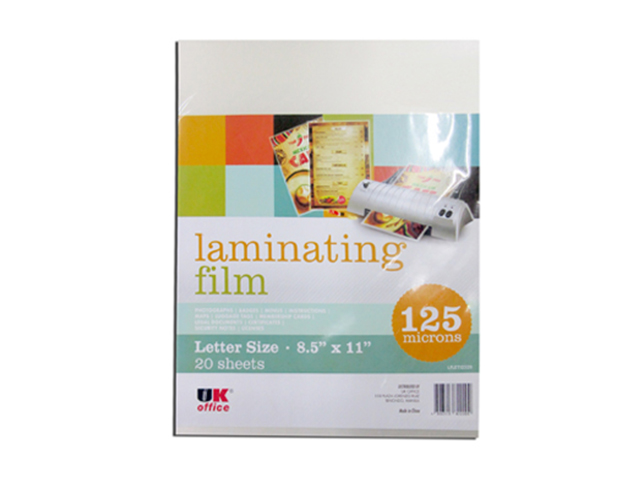 UK Office Laminating Film Letter 12520LF 125 Microns 20s