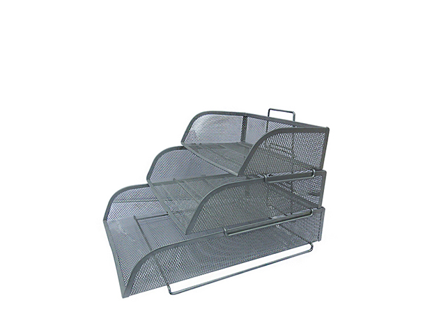 Office Warehouse Letter Tray SHS017 Set of 3 Silver