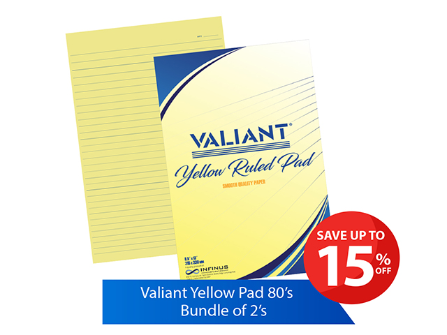Valiant Yellow Pad Bundle 80 Leaves 2s ^^