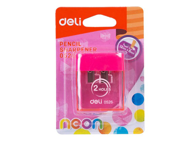 Deli Moon Stone Pencil Sharpener 0526 2Holes Assorted