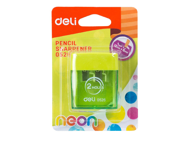 Deli Moon Stone Pencil Sharpener 0526 2Holes Assorted