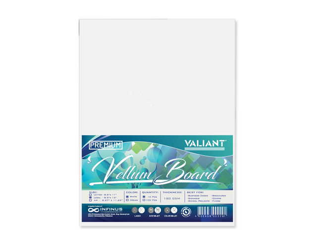 Valiant Premium Vellum Board Paper 180gsm Legal 10s ^^