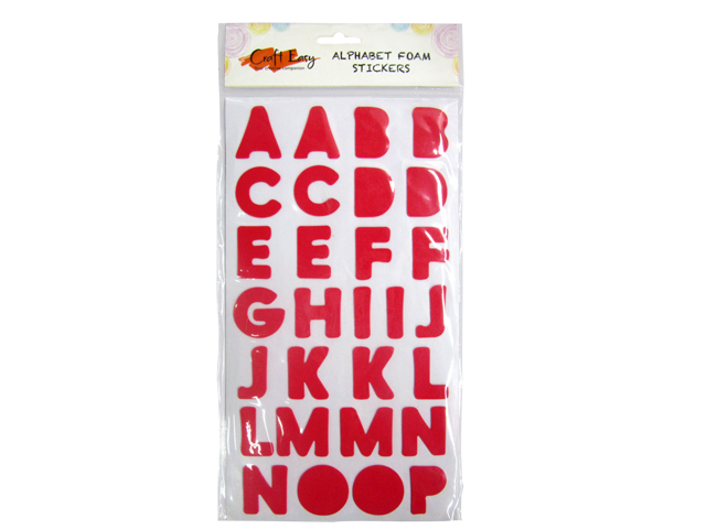 Craft Easy Red Alphabet Foam Stickers Big