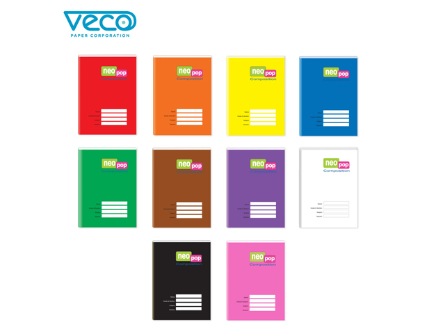 Veco NeoPop Composition Notebook w/Plastic Cover 80 Leaves