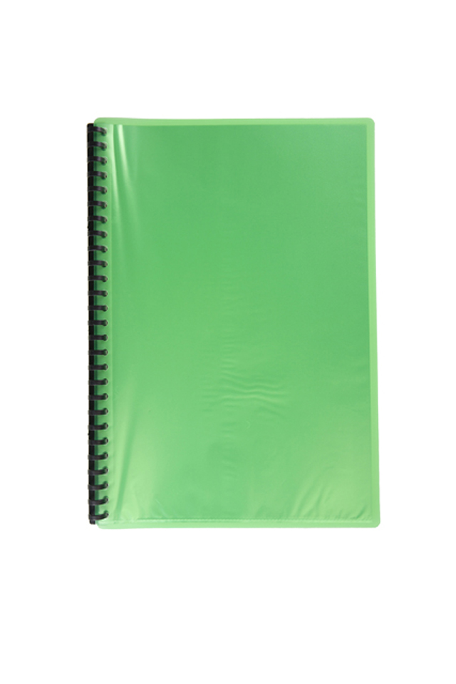 Jodric Clear Book Refillable NeonGreen Legal 20Sheets 
