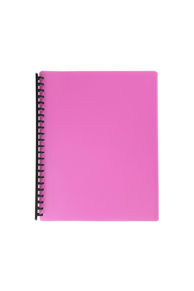 Clearbook Refillable Neon Pink 23-Hole 20 Pockets A4