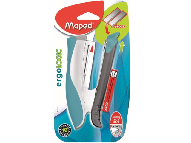 Maped Ergologic Half Strip Stapler + 400 Staples