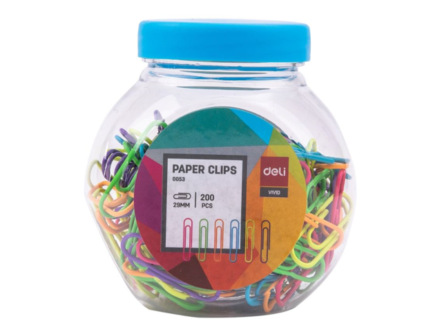 Deli 0053 Paper Clips Assorted 200s