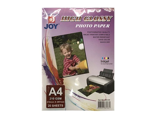 Joy High Glossy Photo Paper A4 20s