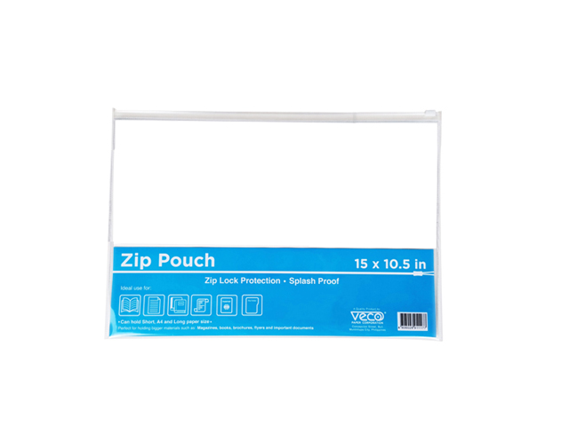 Veco Envelope Zip Pouch Clear 15x10.5