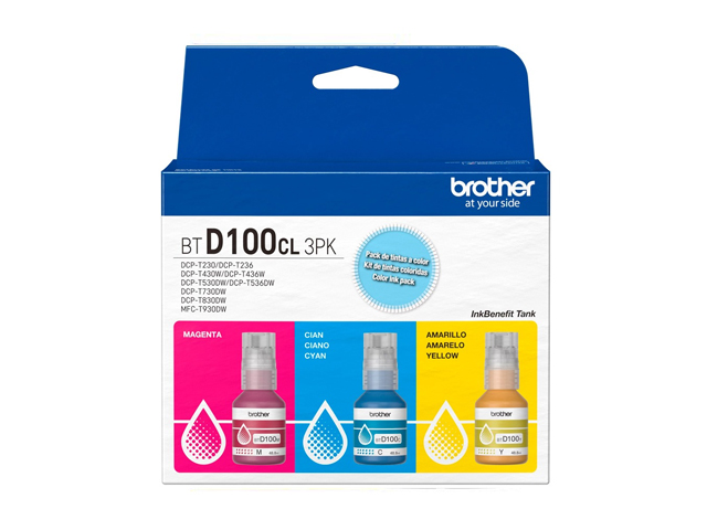 Brother BTD100CL Ink Bottle Cyan, Magenta & Yellow