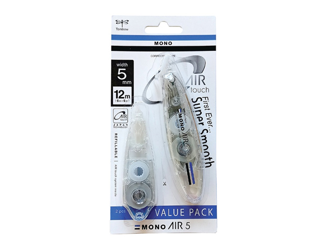 Tombow Mono Air 5 Refillable Correction Tape Value Pack 2s