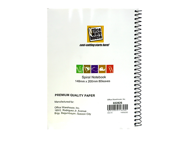 Office Warehouse Spiral Notebook 80 Leaves