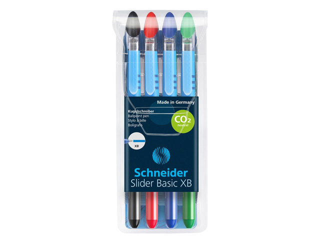 Schneider Slider Basic Ballpoint Pen XB #151294 Wallet 4s