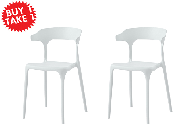 Nordic Plastic Chair 8130 White Buy One Take One