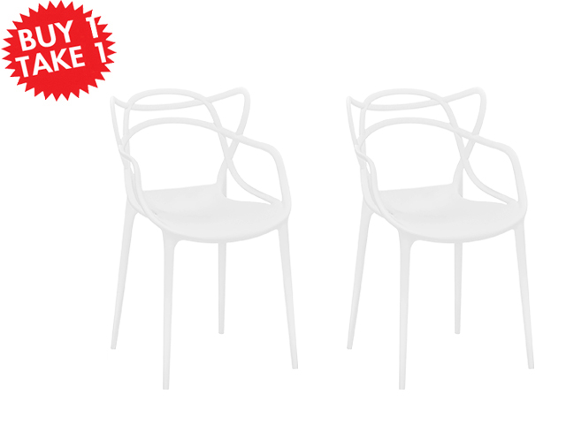Bistro Plastic Chair 8131 White Buy One Take One 