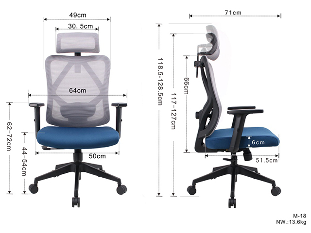 Executive Chair M18G Mesh with 3D Arm Gray