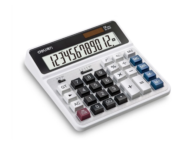 Deli 2137 12-Digit Desktop Calculator White 