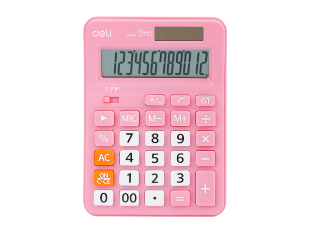 Deli EM210F 12-Digit Standard Calculator Pink