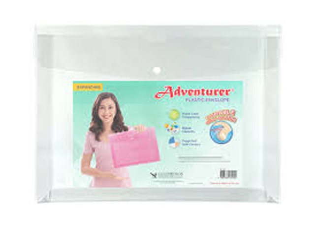 Adventurer Plastic Envelope E411L Clear Legal