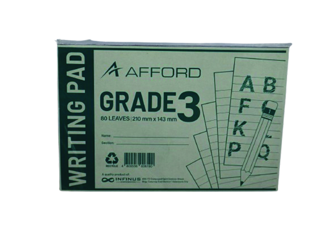 Afford Grade 3 Writing Pad 80LVS