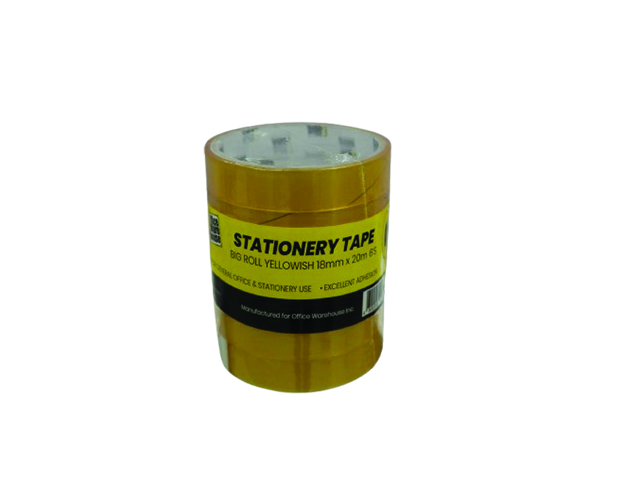3Core Yellow Cellophane Tape 18mm x 20m (6 Rolls)