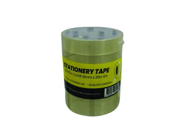 Tape Celo 3-Core Clear 18mm x 20m (6 Rolls)