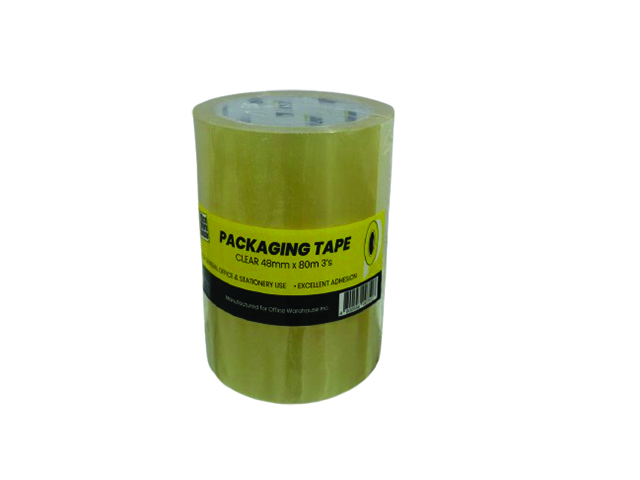 Clear Packing Tape 48mm x 80m (3 Rolls)