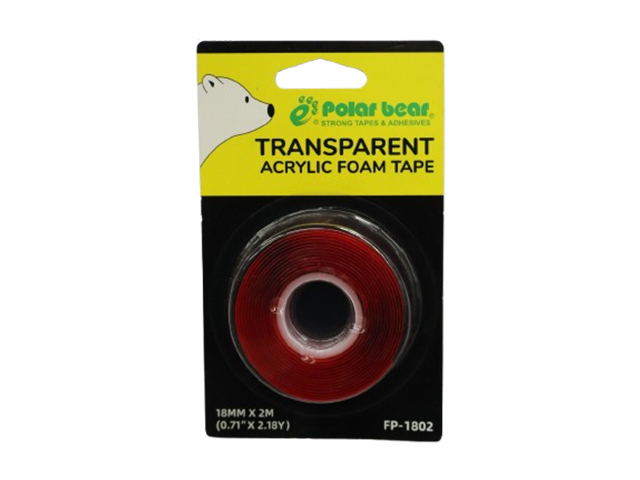 Polar Bear Double-Sided Foam Tape FP1802 Clear – 18mm x 2m