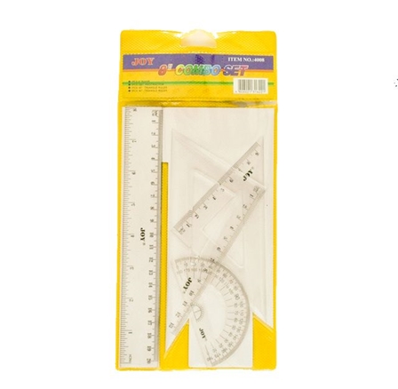 Joy Combo Math Ruler Set 4008 4pcs Clear 8