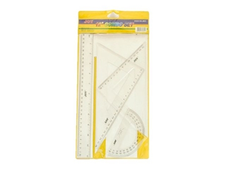 Joy Combo Math Ruler Set 4012 4pcs Clear 12