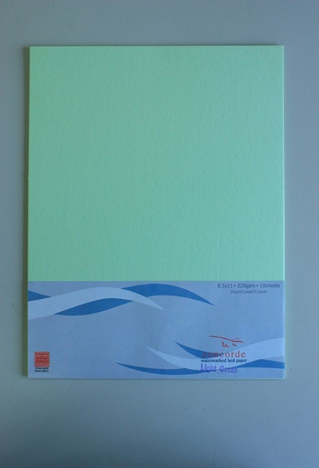Prestige Board Concorde Laid 220G Light Green Letter 10s